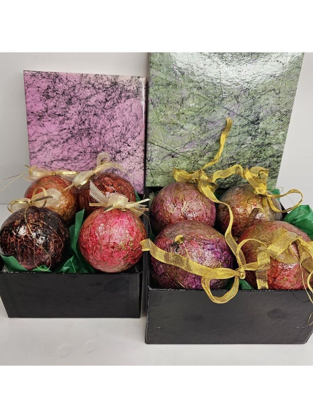 Handmade Christmas Ornaments Les Ateliers Du Chat Bleu Quebec Canada Paper Mache